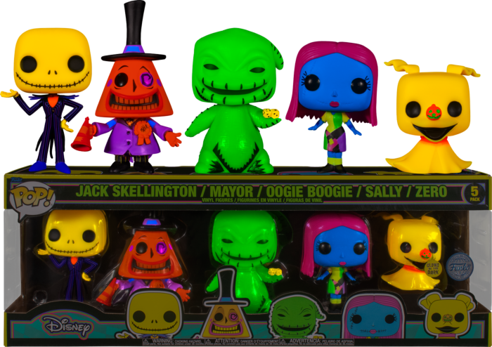 Disney: The Nightmare Before Christmas Black Light Glow 5-Pack on sale Vinyl Figures