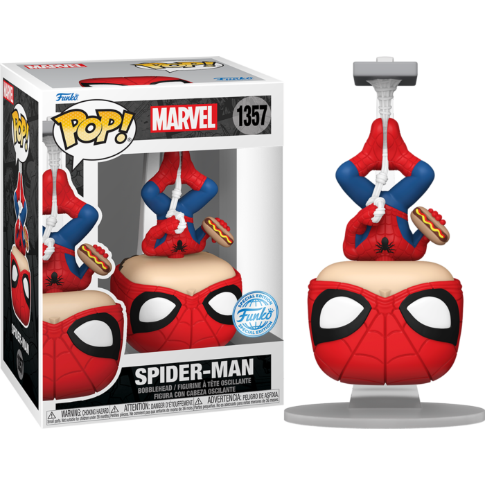 Spider-man - Upside Down Spider-man With Hot Dog Pop! Vinyl Figure By 