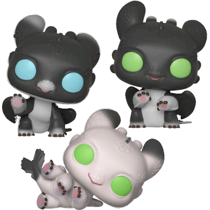 How to Train Your Dragon 3 The Hidden World Night Lights Funko Pop Vinyl Bundle Set of 3 Popcultcha