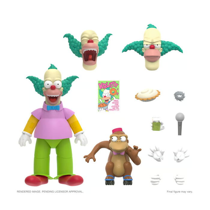 The Simpsons - Krusty the Clown Ultimates! 7” Scale Action Figure (Wave 2)  by Super7 | Popcultcha