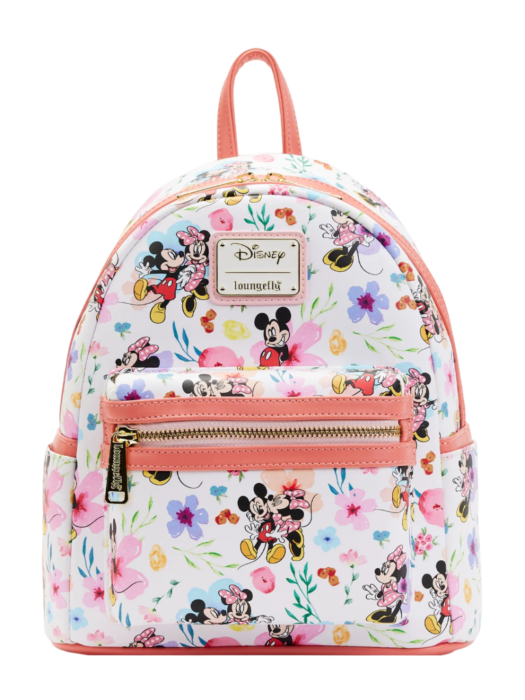 Disney Mickey Minnie Mouse Floral 10 Faux Leather Mini Backpack by Loungefly Popcultcha