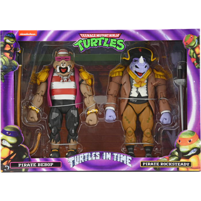 Teenage Mutant Ninja Turtles Turtles in Time Pirate Bebop Rocksteady 7 Scale Action Figure 2 Pack by NECA Popcultcha