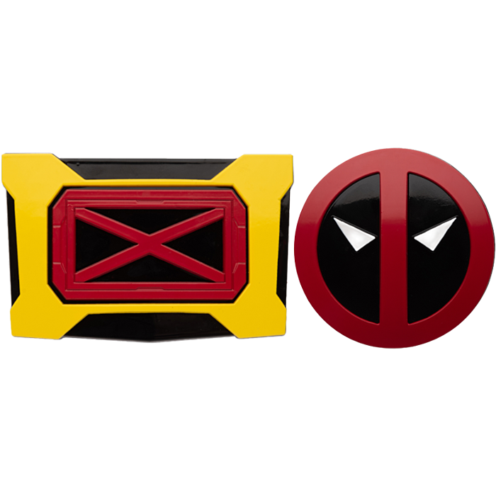 Deadpool Wolverine 2024 Deadpool Wolverine s Belt Buckle Replica Pin 2 Pack By Salesone Studios Popcultcha