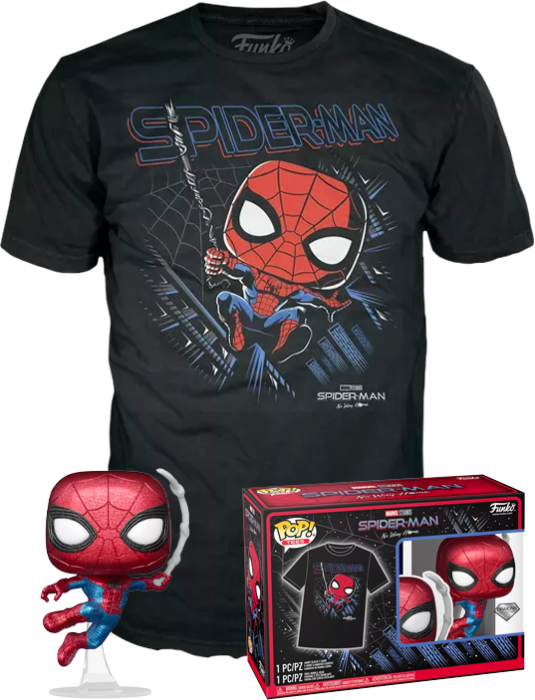 Spider-Man: No Way Home - Spider-Man Diamond Glitter Pop! Vinyl Figure &  T-Shirt Box Set