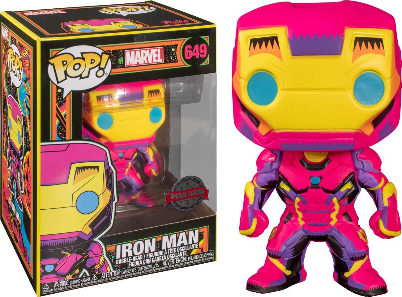 Iron Man Ultimate Funko display - 1 Iron 2024 Man die Cast , 2 Iron Man Funko Soda's