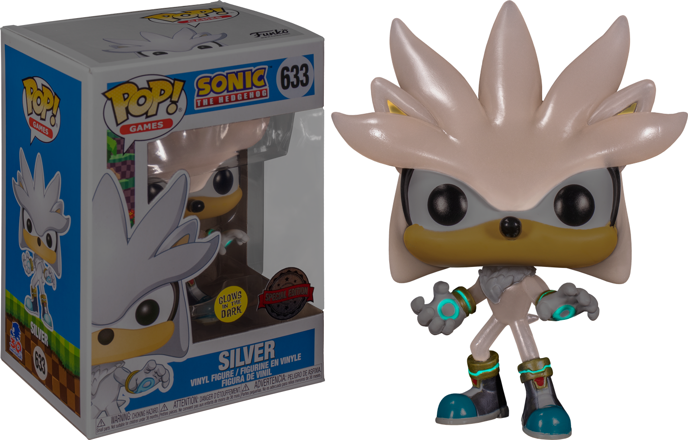 Sonic the Hedgehog | Silver Glow in the Dark Funko Pop! Vinyl Figure |  Popcultcha