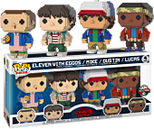 Stranger Things - Dustin, Lucas, Mike & Eleven with Eggos 8-Bit Pop! Vinyl Figure 4-Pack