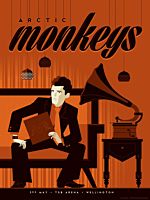 Arctic Monkeys - TSB Arena, Wellington 2014 Art Print by Tom Whalen