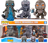Godzilla vs Kong - Kong with Battle Axe, Godzilla with Heat Ray & Mechagodzilla Pop! Vinyl Figure 3-Pack
