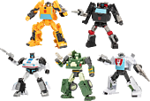 The Transformers (1984) - Autobots Stand United Autobot Jazz, Sunstreaker, Trailbreaker, Wheeljack, & Autobot Hound Generations
