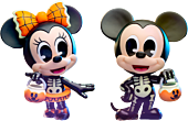 Mickey and Friends - Mickey & Minnie in Skeleton Costume Cosbaby (S) Hot Toys Figure 2-Pack