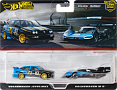 Hot Wheels - Volkswagen Jetta Mk3 & Volkswagen I.D. R Hot Wheels Premium Car Culture Real Riders 1/64th Scale Die-Cast Vehicle Replica 2-Pack