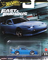 The Fast and the Furious: Tokyo Drift - 1996 Nissan 180SX Type X Hot Wheels Premium Real Riders 1/64th Scale Die-Cast Vehicle Replica