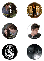 Twilight Saga: Twilight - Cullen Crest Button / Pin 6-Pack (Style B)