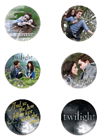 Twilight Saga: Twilight - Edward and Bella Button / Pin 6-Pack (Style E)