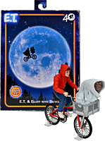 E.T. the Extra-Terrestrial - E.T. & Elliott with Bicycle 40th Anniversary 7" Scale Action Figure