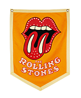 The Rolling Stones - Tongue and Lips Gold Wool Felt Camp Flag (18" x 24")