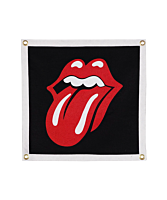 The Rolling Stones - Tongue and Lips Black Wool Felt Camp Flag (18" x 18")