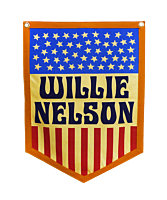 Willie Nelson - Stars and Stripes Wool Felt Camp Flag (18" x 24")