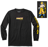 Dragon Ball Z - DBZ x Primitive Super Saiyan Goku Long Sleeve T-Shirt Black