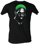 Dennis Rodman - Green Hair Rodman Black Male T-Shirt 1