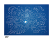 Iron Man - Hulkbuster Blueprint Variant Fine Art Print by Erwin Papa