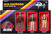 Aliens - USCSS Nostromo Crew Set #3 The Alien with Attack Action, Dallas, & Lambert ReAction 3.75" Action Figure 3-Pack