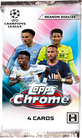 UEFA Champions Football League (Soccer) - 2021/22 Topps Chrome Lite Soccer Trading Cards Hobby Pack (4 Cards)