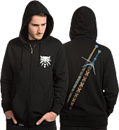 The Witcher: Wild Hunt - Steel and Silver Male Zip-Up Hoodie